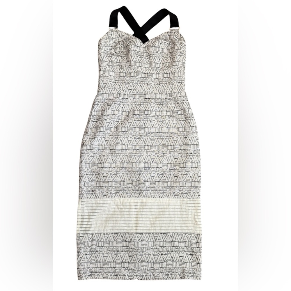 Elegant Black and White Patterned Dress